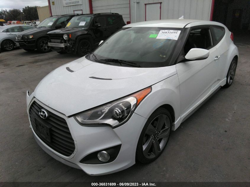 2013 HYUNDAI VELOSTER TURBO W/BLACK INT - KMHTC6AE2DU144080