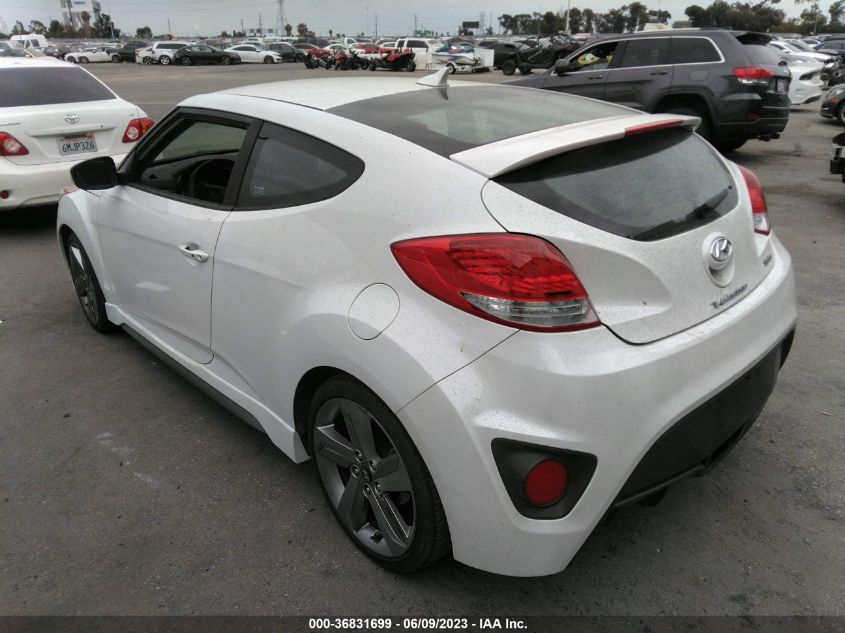 2013 HYUNDAI VELOSTER TURBO W/BLACK INT - KMHTC6AE2DU144080