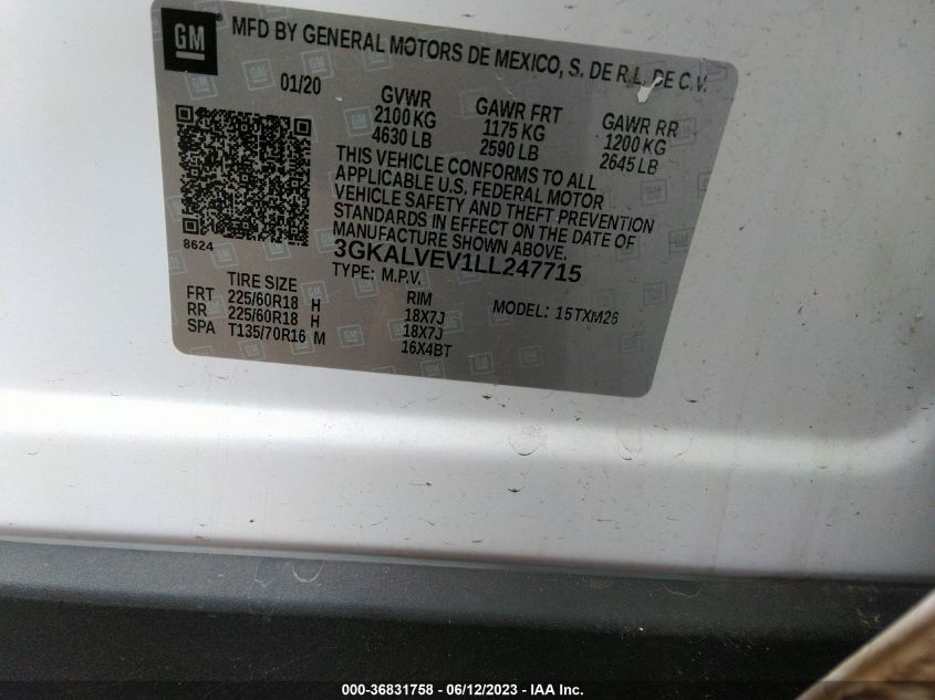 2020 GMC TERRAIN SLT - 3GKALVEV1LL247715