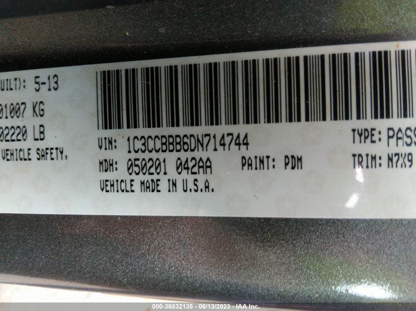 2013 CHRYSLER 200 TOURING - 1C3CCBBB6DN714744