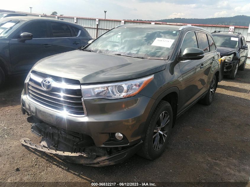 2016 TOYOTA HIGHLANDER XLE - 5TDJKRFH9GS275275