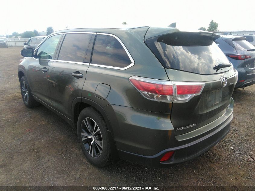 2016 TOYOTA HIGHLANDER XLE - 5TDJKRFH9GS275275