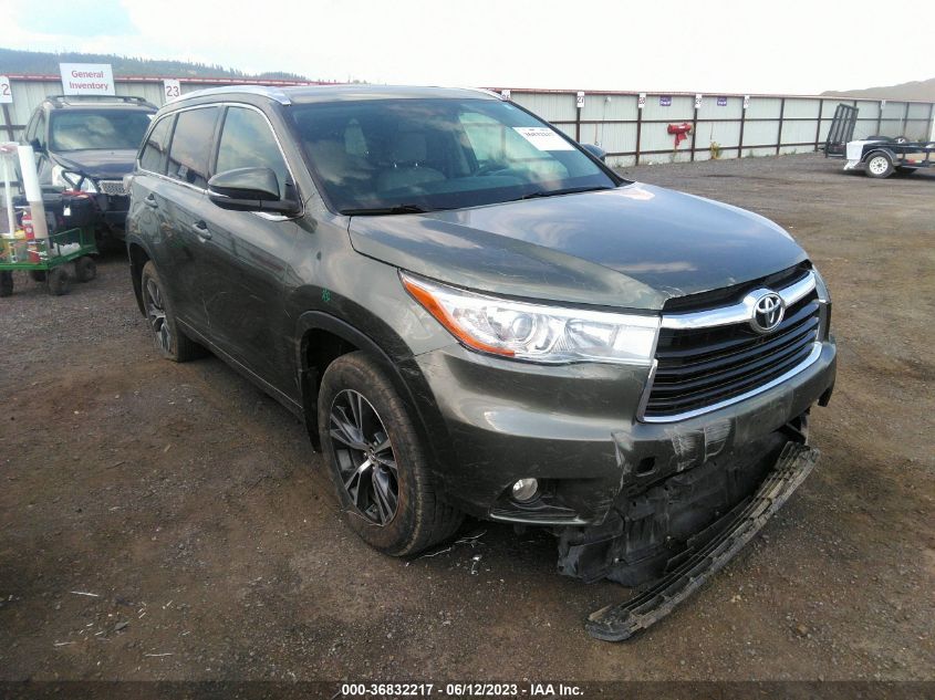 2016 TOYOTA HIGHLANDER XLE - 5TDJKRFH9GS275275