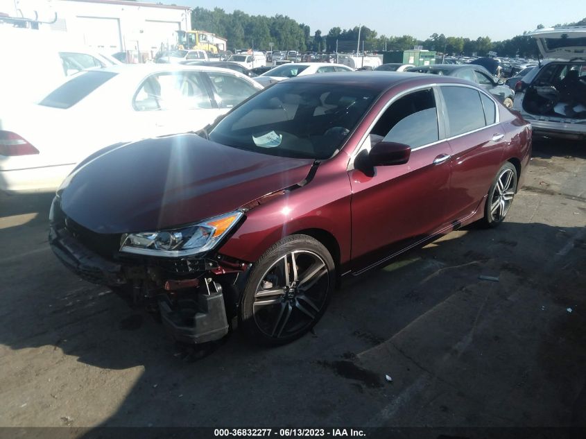 2017 HONDA ACCORD SEDAN SPORT - 1HGCR2F50HA132975