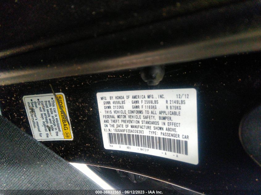 2013 ACURA TL TECH - 19UUA8F52DA006383