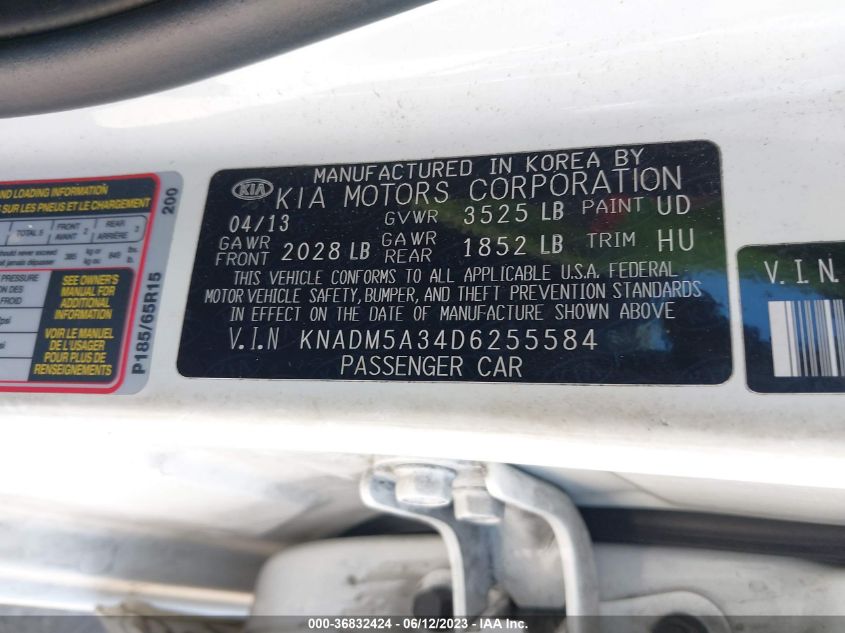 2013 KIA RIO LX - KNADM5A34D6255584