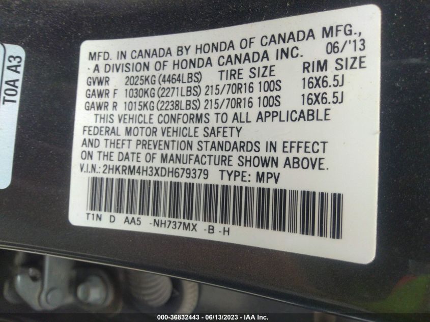 2013 HONDA CR-V LX - 2HKRM4H3XDH679379