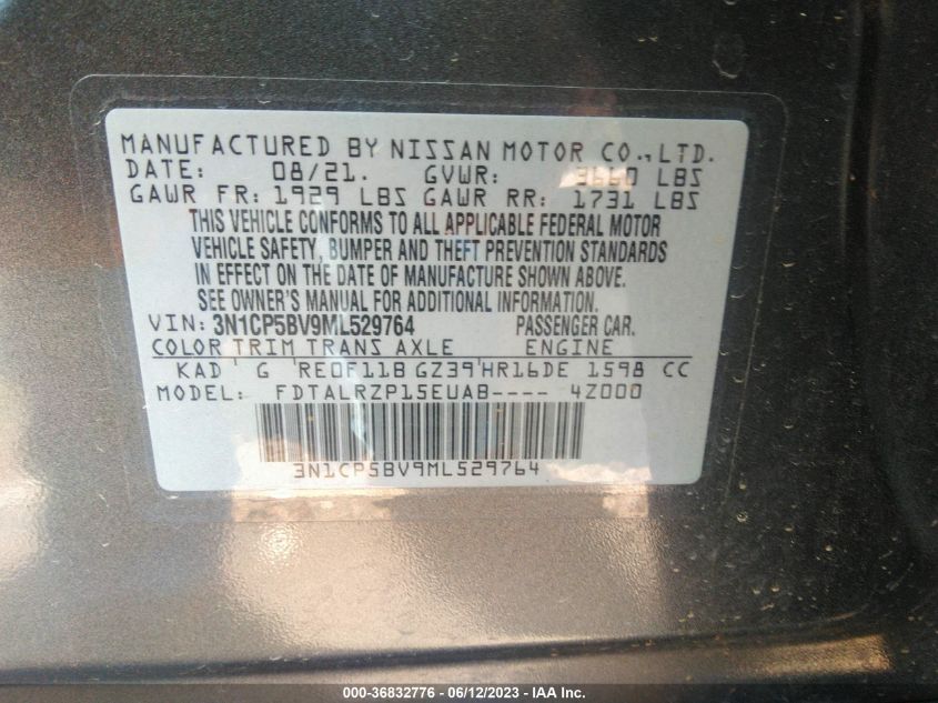 2021 NISSAN KICKS S - 3N1CP5BV9ML529764