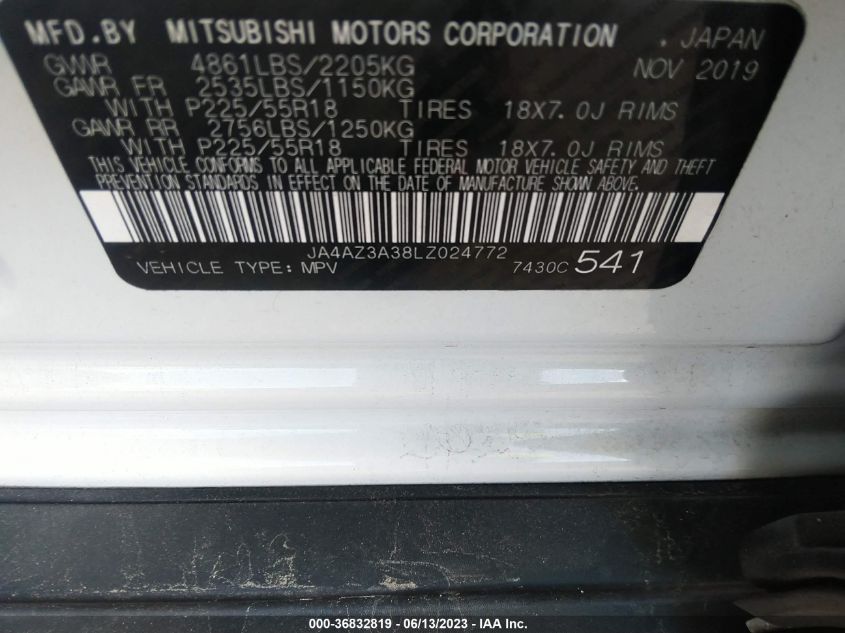2020 MITSUBISHI OUTLANDER SE/SEL/LE - JA4AZ3A38LZ024772