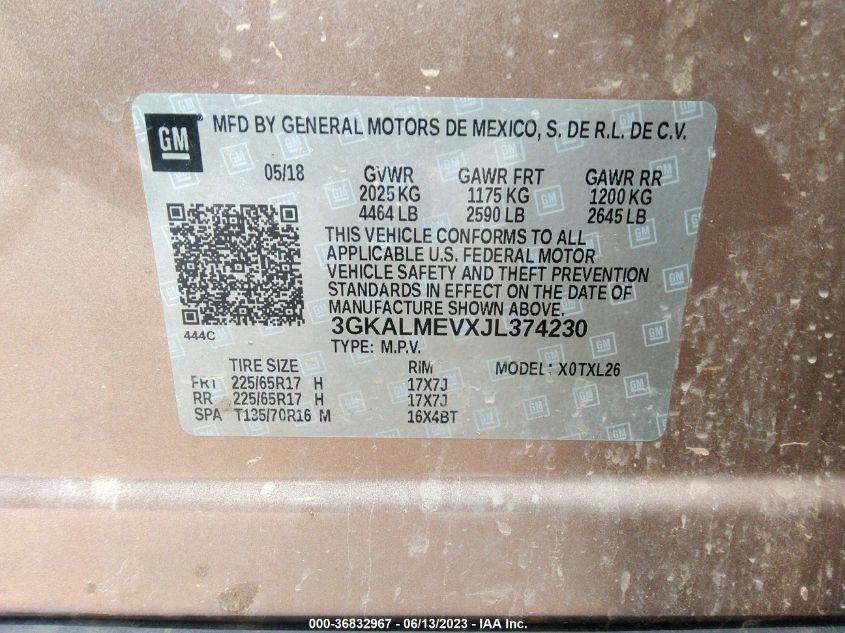 2018 GMC TERRAIN SLE - 3GKALMEVXJL374230