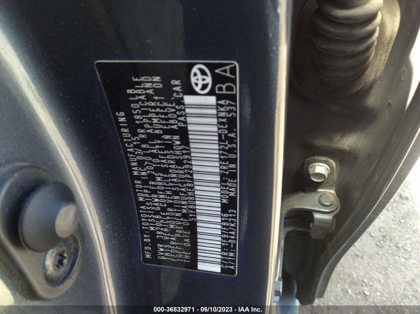 2015 TOYOTA COROLLA L/LE/S/S PLUS/LE PLUS - 5YFBURHE8FP292917
