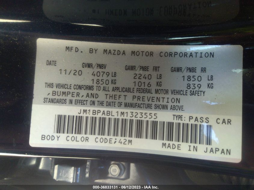 2021 MAZDA MAZDA3 SEDAN SELECT JM1BPABL1M1323555