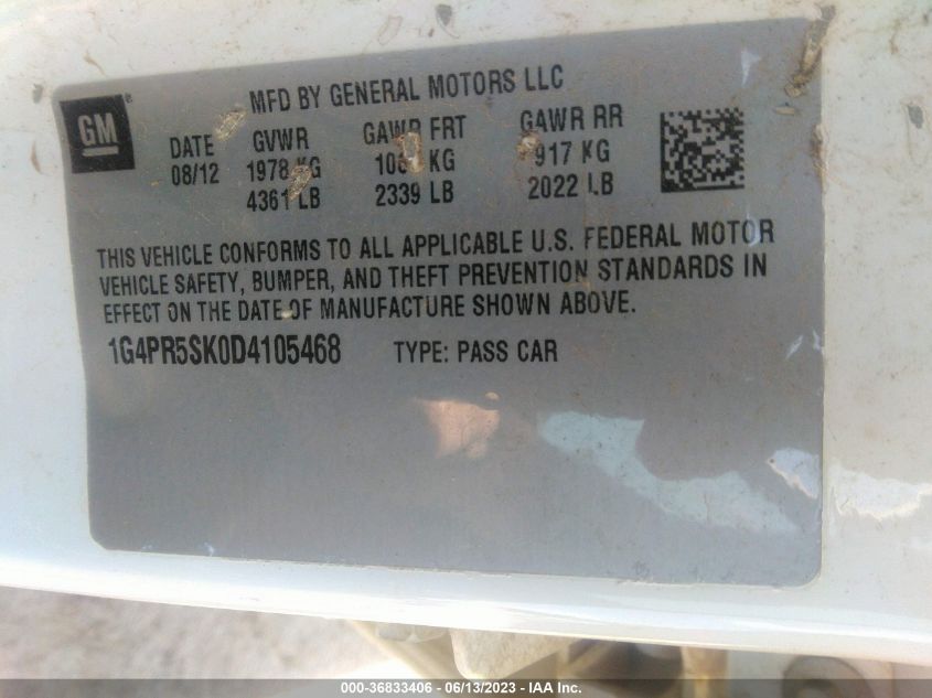 2013 BUICK VERANO CONVENIENCE GROUP - 1G4PR5SK0D4105468