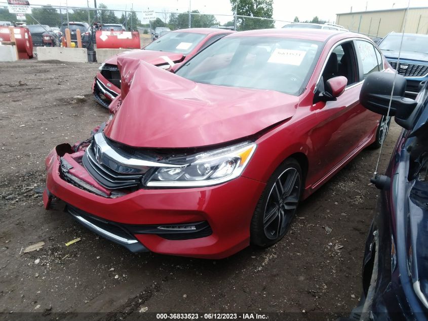 2016 HONDA ACCORD SEDAN SPORT - 1HGCR2F56GA145695