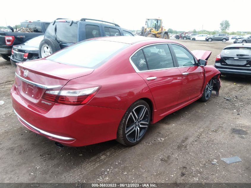 2016 HONDA ACCORD SEDAN SPORT - 1HGCR2F56GA145695