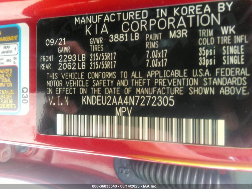 2022 KIA SELTOS S - KNDEU2AA4N7272305