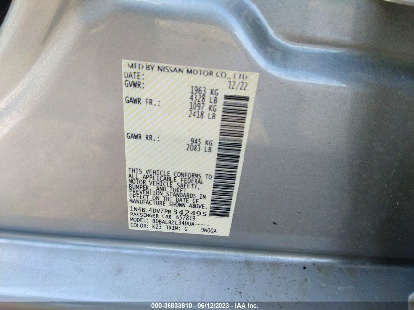 2023 NISSAN ALTIMA 2.5 SV - 1N4BL4DV7PN342495