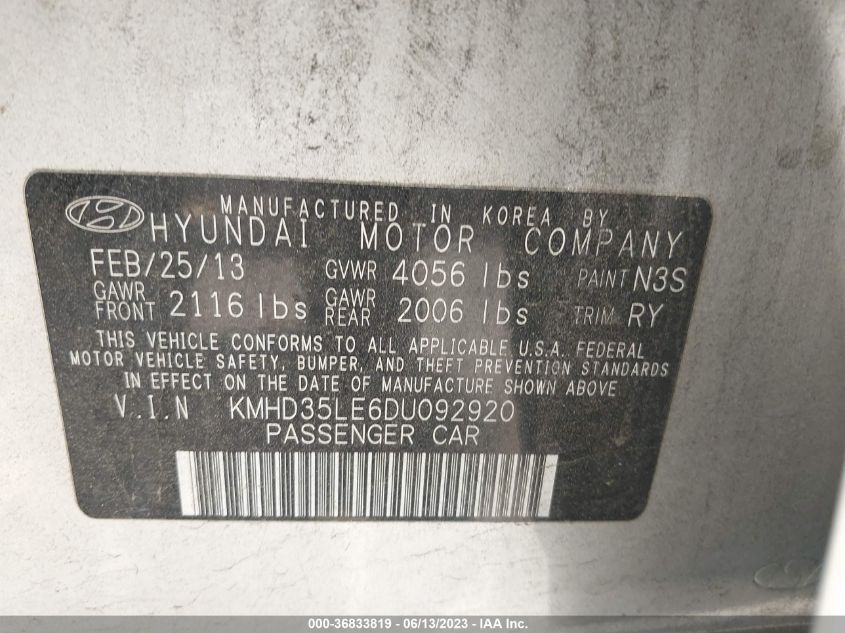 2013 HYUNDAI ELANTRA GT - KMHD35LE6DU092920