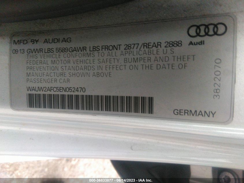 2014 AUDI S7 PRESTIGE WAUW2AFC5EN052470