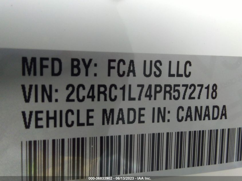 2023 CHRYSLER PACIFICA - 2C4RC1L74PR572718