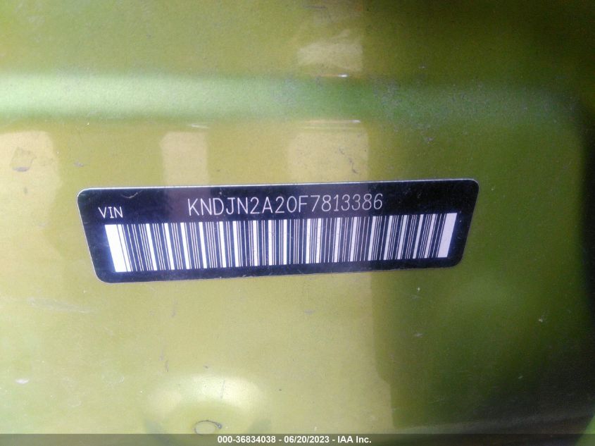 2015 KIA SOUL BASE - KNDJN2A20F7813386