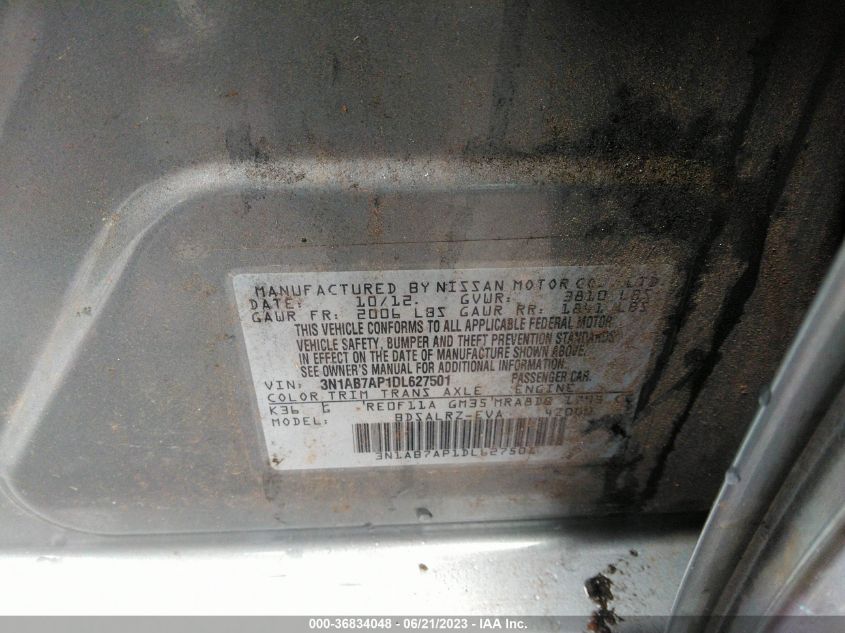 2013 NISSAN SENTRA SR - 3N1AB7AP1DL627501