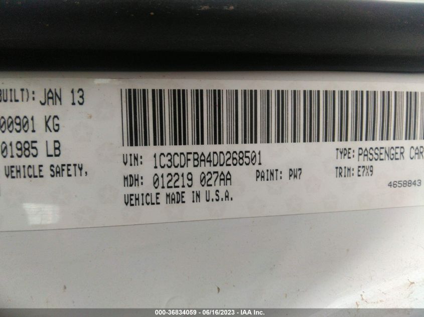 2013 DODGE DART SXT - 1C3CDFBA4DD268501