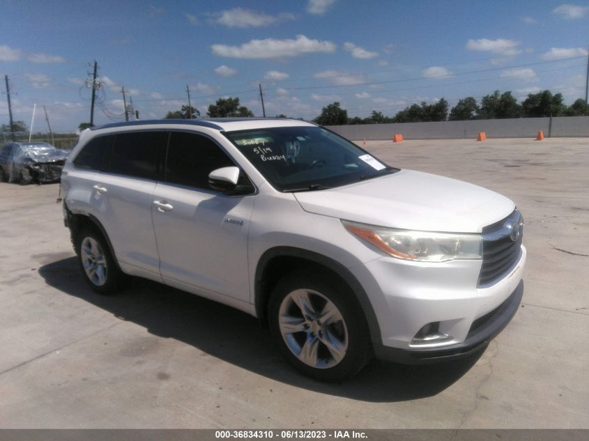 2015 TOYOTA HIGHLANDER HYBRID LIMITED - 5TDDCRFH6FS008295