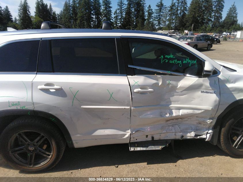 2016 TOYOTA HIGHLANDER HYBRID LIMITED - 5TDDCRFH7GS018402