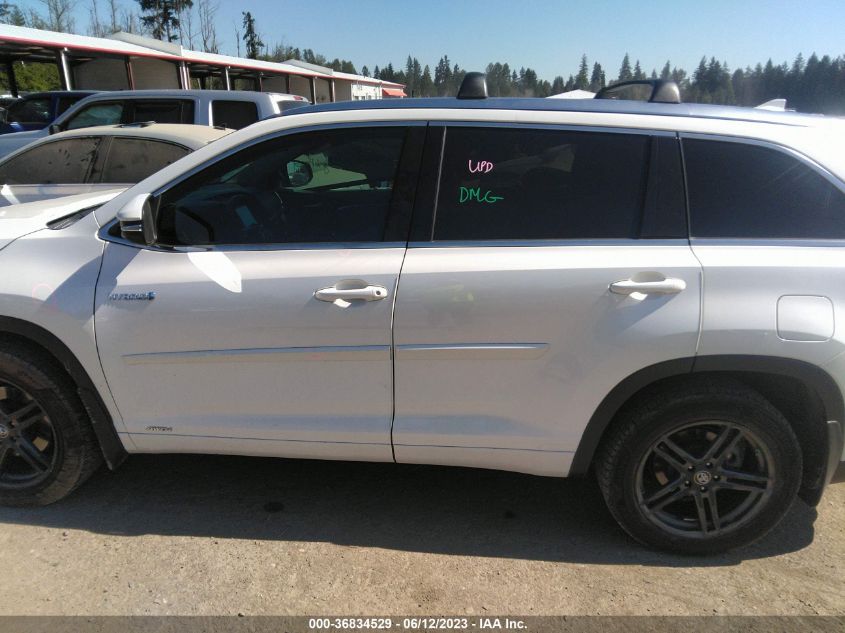 2016 TOYOTA HIGHLANDER HYBRID LIMITED - 5TDDCRFH7GS018402