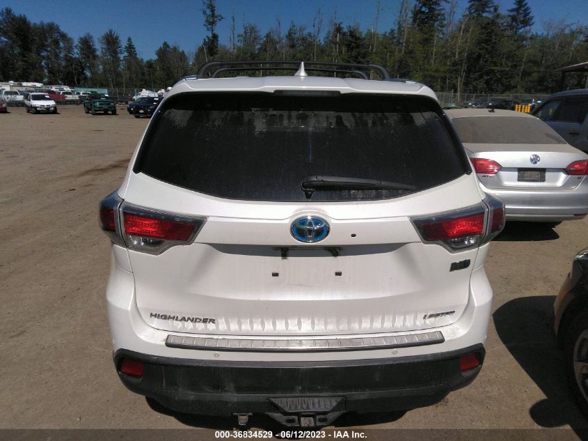 2016 TOYOTA HIGHLANDER HYBRID LIMITED - 5TDDCRFH7GS018402