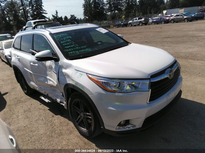2016 TOYOTA HIGHLANDER HYBRID LIMITED - 5TDDCRFH7GS018402