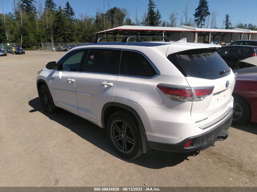 2016 TOYOTA HIGHLANDER HYBRID LIMITED - 5TDDCRFH7GS018402