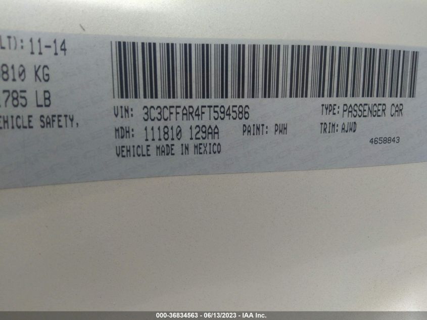 2015 FIAT 500 POP - 3C3CFFAR4FT594586