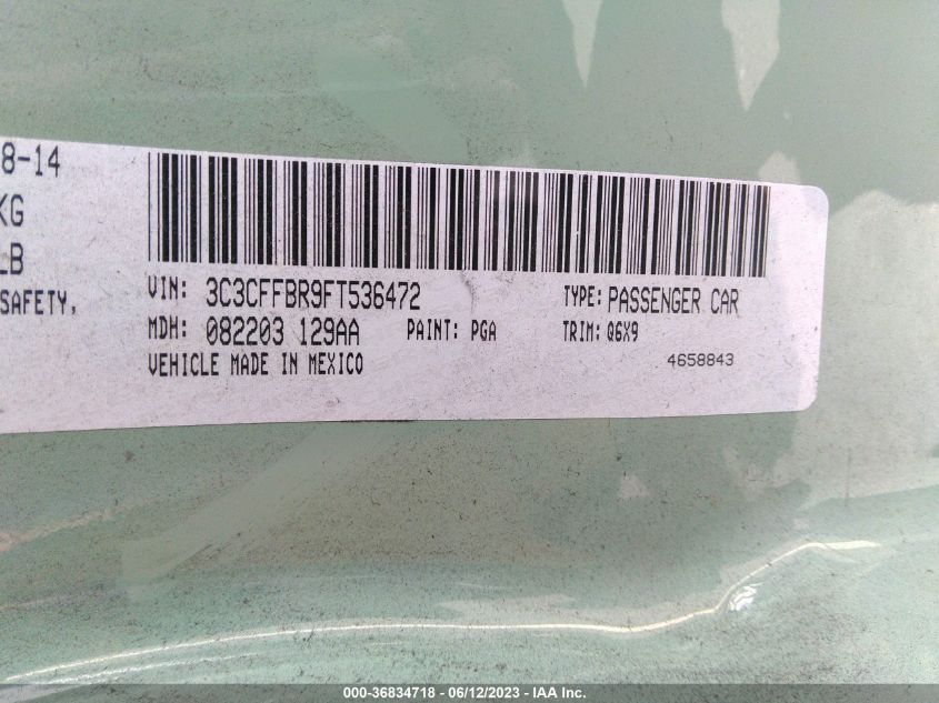 2015 FIAT 500 SPORT - 3C3CFFBR9FT536472