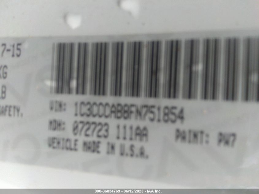 2015 CHRYSLER 200 LIMITED - 1C3CCCAB8FN751854