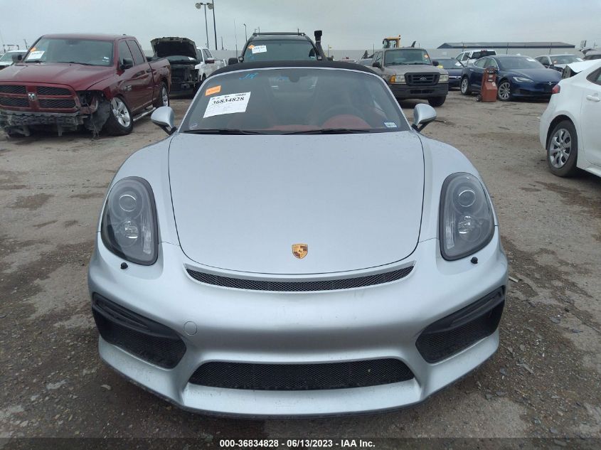 2016 PORSCHE BOXSTER SPYDER - WP0CC2A83GS152664