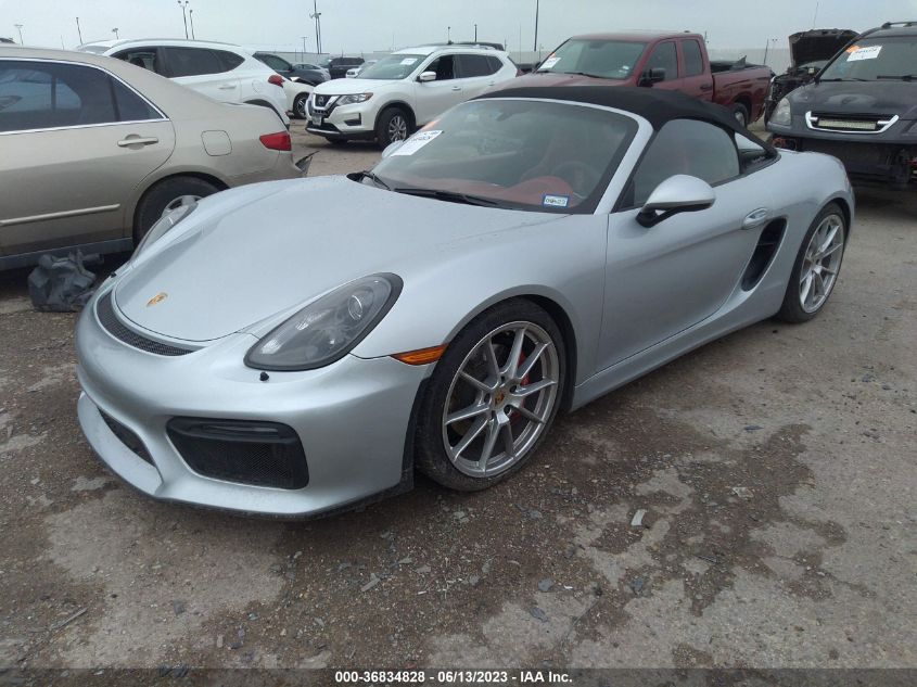2016 PORSCHE BOXSTER SPYDER - WP0CC2A83GS152664