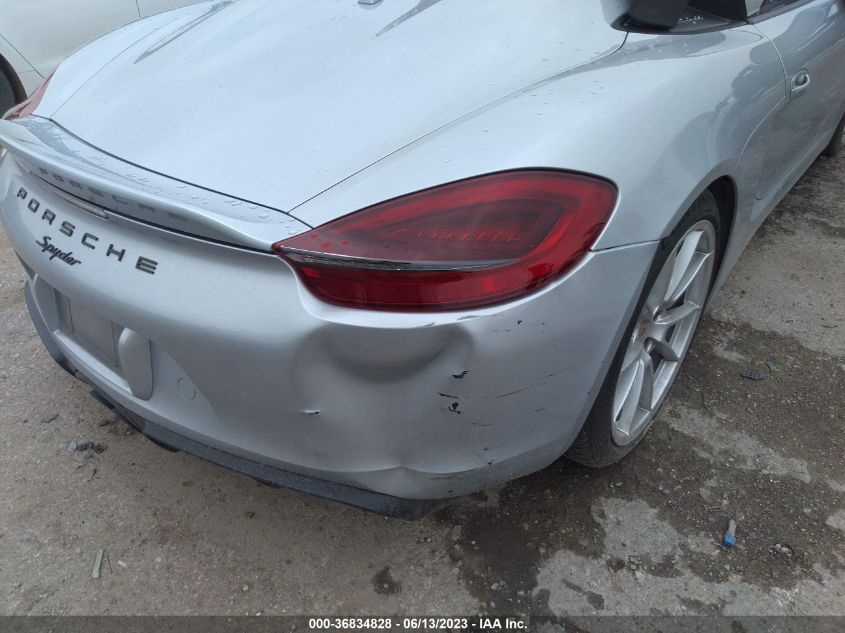 2016 PORSCHE BOXSTER SPYDER - WP0CC2A83GS152664