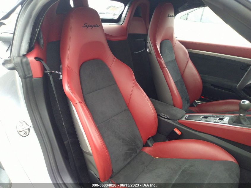 2016 PORSCHE BOXSTER SPYDER - WP0CC2A83GS152664