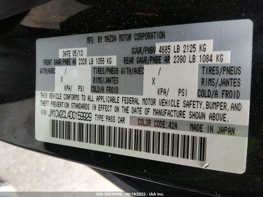 2013 MAZDA MAZDA5 TOURING - JM1CW2CL4D0159929