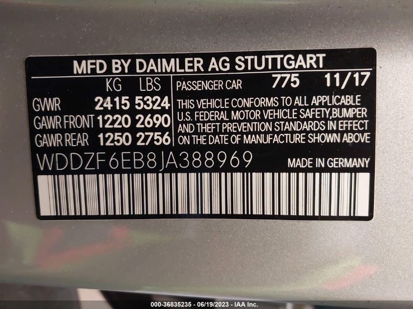 2018 MERCEDES-BENZ E-CLASS AMG E 43 - WDDZF6EB8JA388969