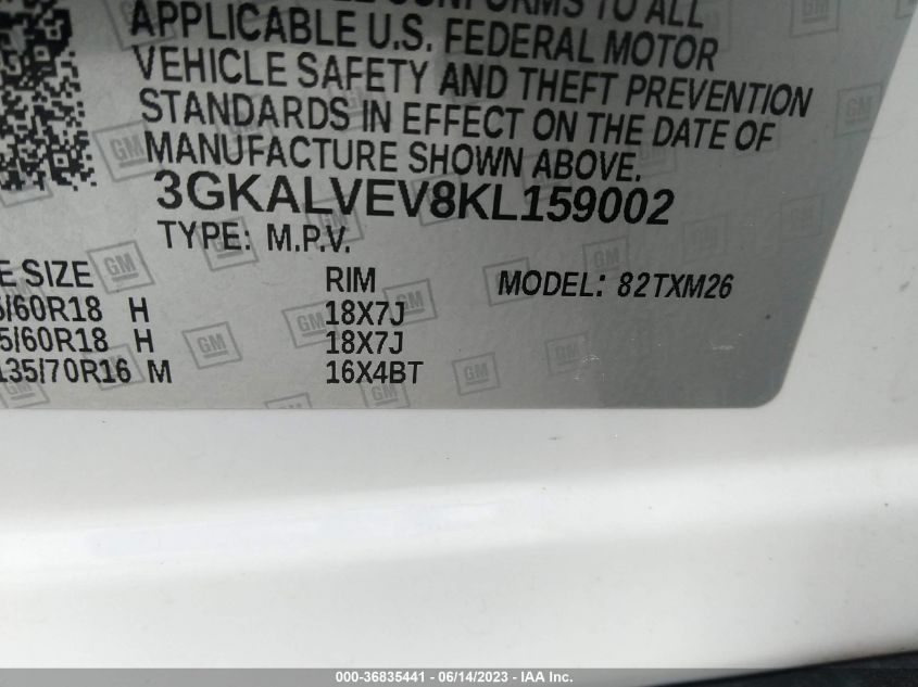 2019 GMC TERRAIN SLT - 3GKALVEV8KL159002