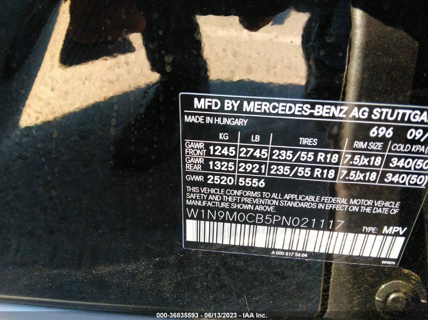 2023 MERCEDES-BENZ EQB EQB 250+ W1N9M0CB5PN021117