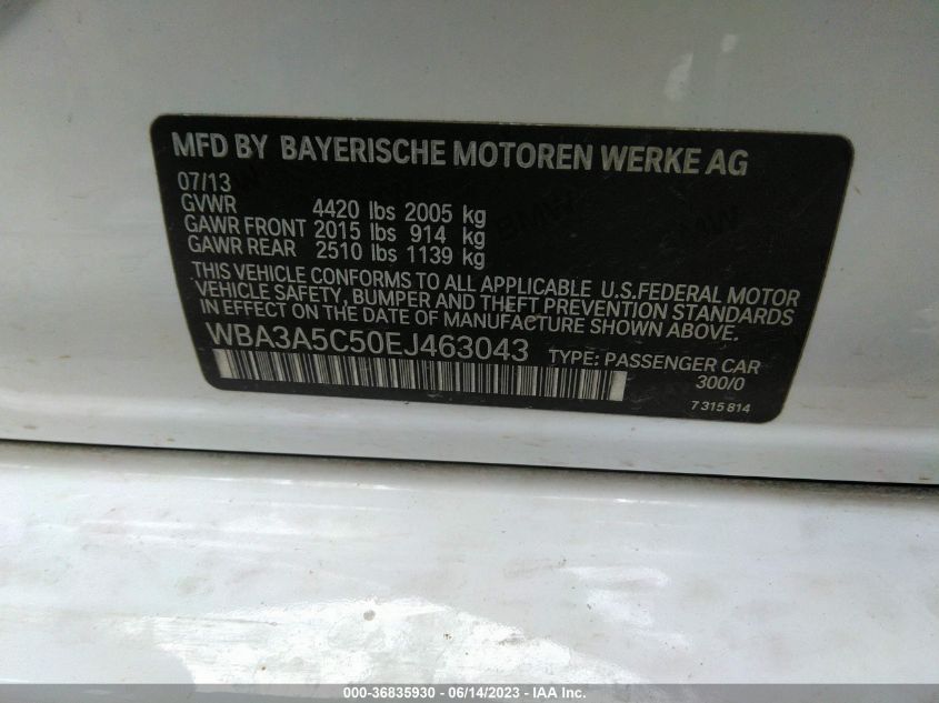 2014 BMW 3 SERIES 328I - WBA3A5C50EJ463043