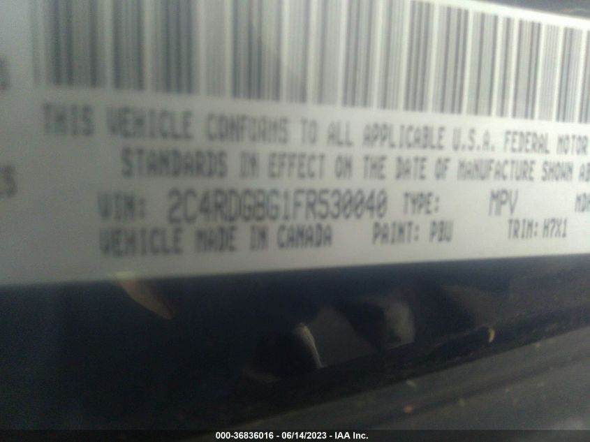 2015 DODGE GRAND CARAVAN SE - 2C4RDGBG1FR530040