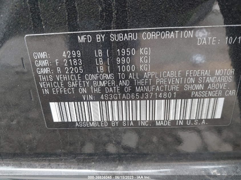 2018 SUBARU IMPREZA PREMIUM - 4S3GTAD65J3714801