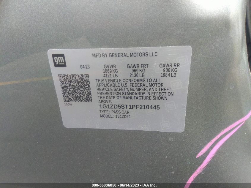 2023 CHEVROLET MALIBU LT - 1G1ZD5ST1PF210445