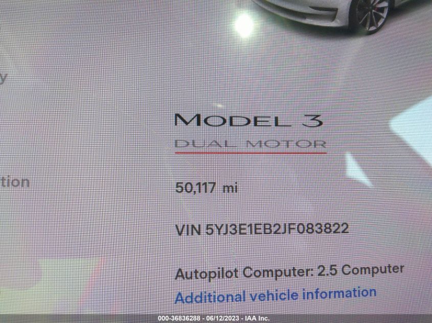 2018 TESLA MODEL 3 LONG RANGE - 5YJ3E1EB2JF083822