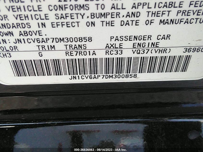 2013 INFINITI G37 SEDAN JOURNEY - JN1CV6AP7DM300858